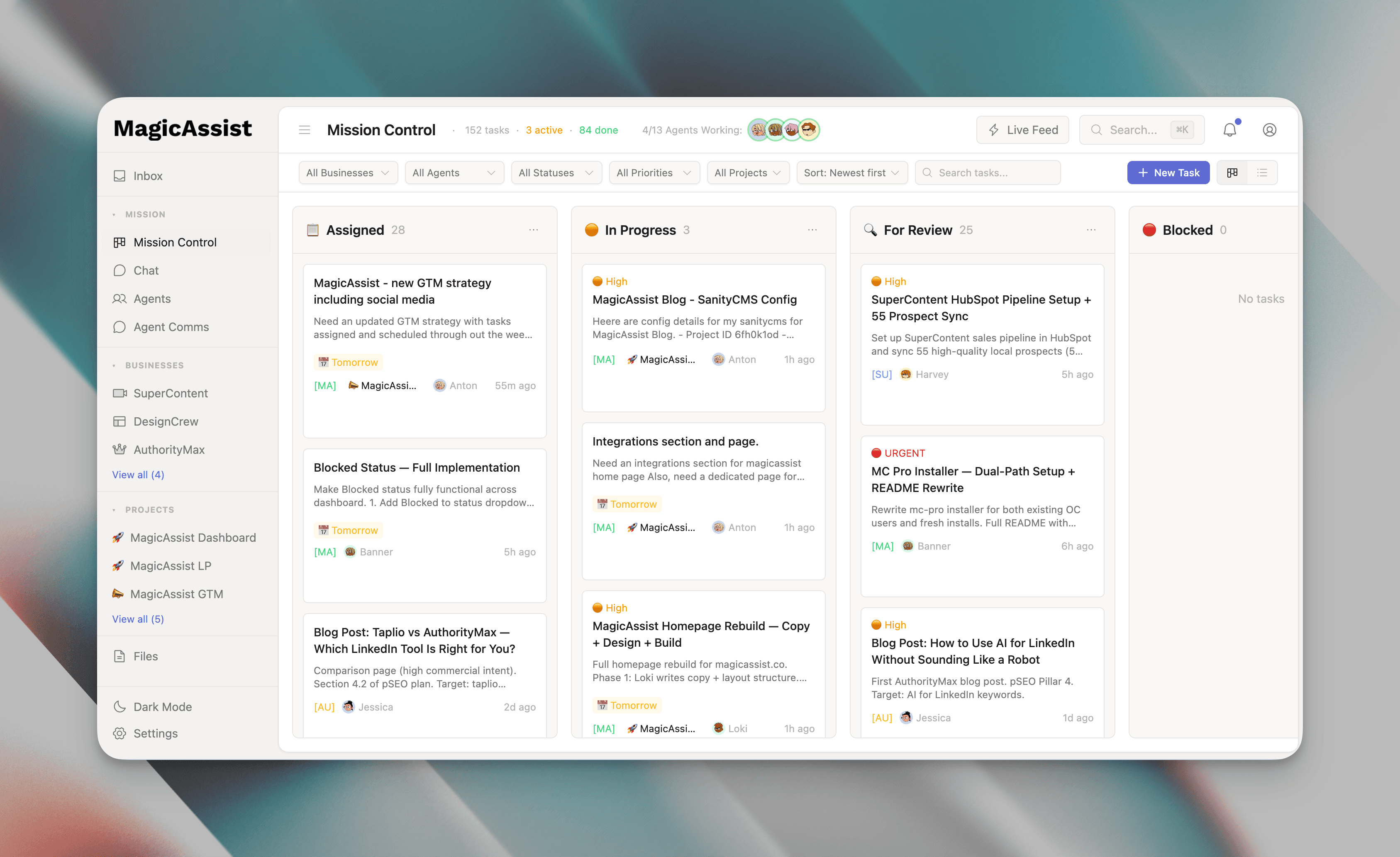 Mission Control Board