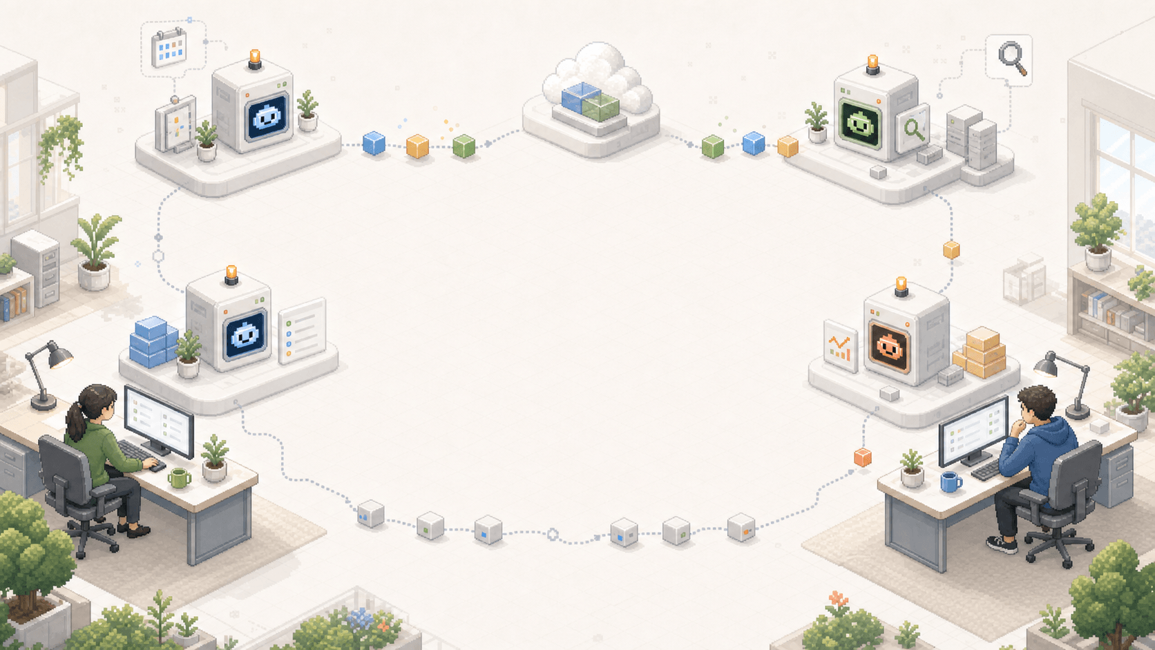 A SaaS product studio where human leads and planning, building, QA, and release agents share one delivery track