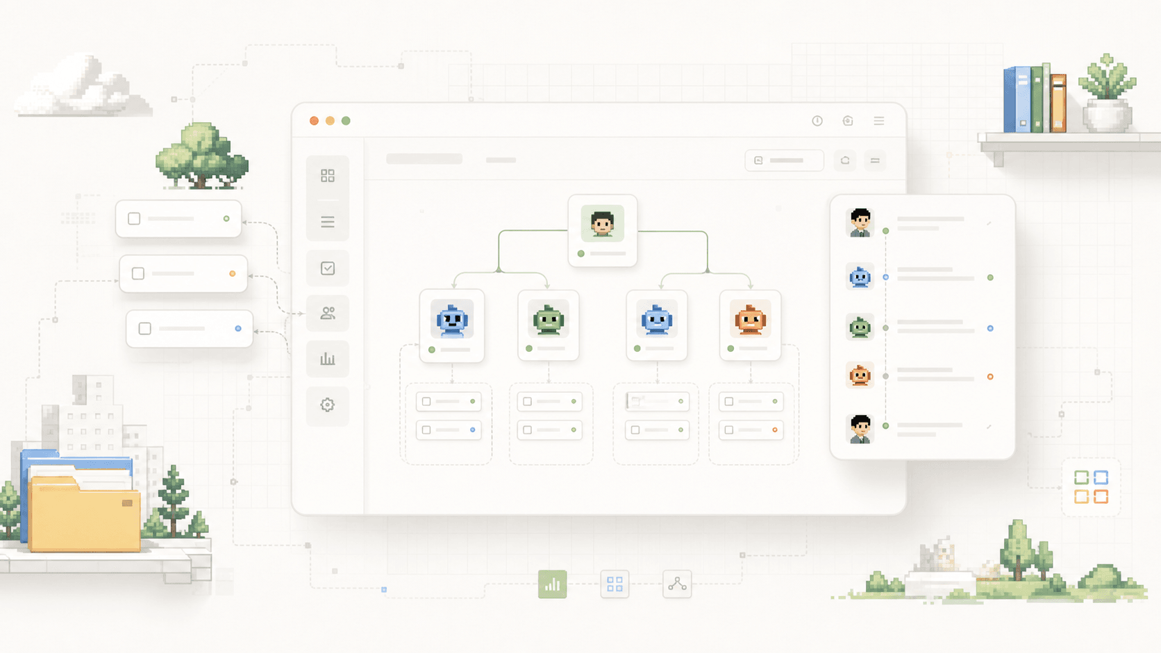 A shared MagicAssist workspace coordinating human and AI agent teammates